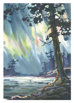 Painting of Aurora Borealis