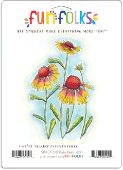 Yellow and Red Blanket Flower Vinyl Sticker