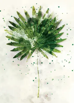 Watercolor of a Green Leaf