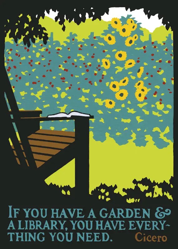 Laura Wilder - If You Have A Garden & Library Quote Card