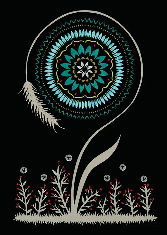 Wheat Surrounding Blue Moon at Night