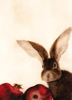 Brown Bunny and Two Pomegranates