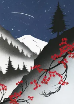Box of snowy mountain scenes