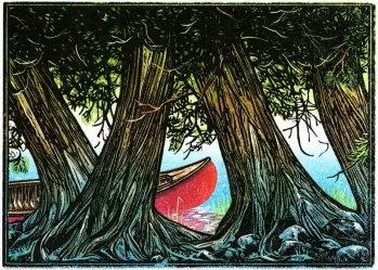 The Kenspeckle Letterpress - Canoe in the Forest
