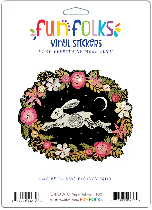 Vinyl Sticker of Bunny and Moon