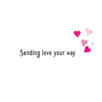 Black Bird Blowing Pink Heart Petals off of Flower