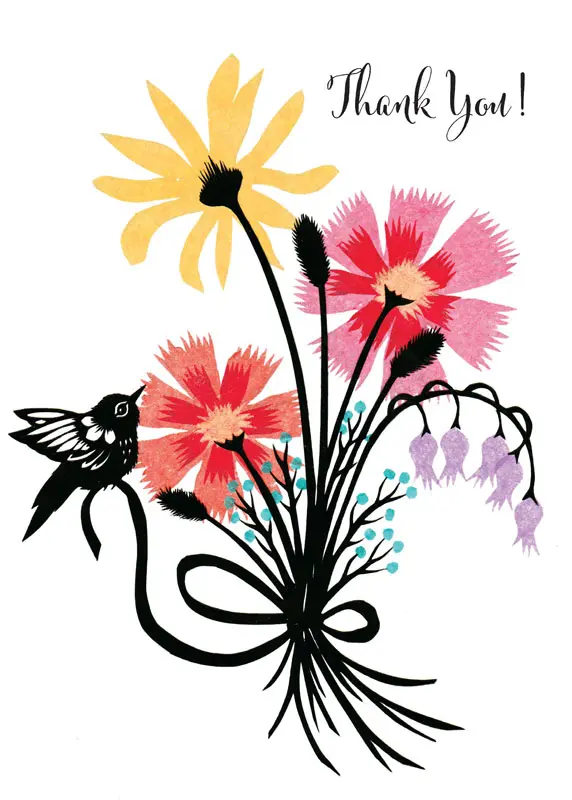 Colorful Flowers Being Tied Together by Black Bird