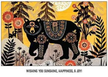 Black Bear with Pattern Climbing on Rocks in Forest