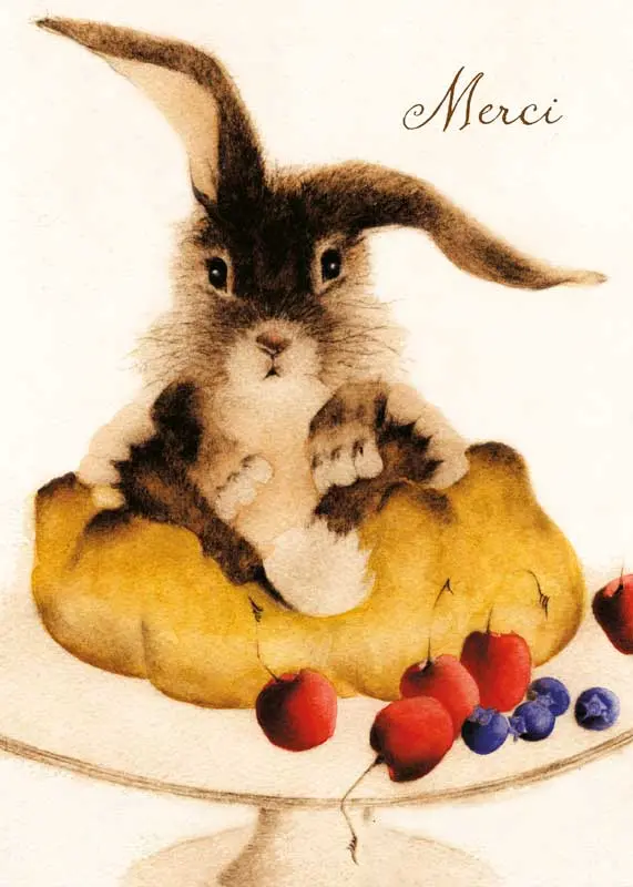 Brown Bunny Sitting in a Pie 