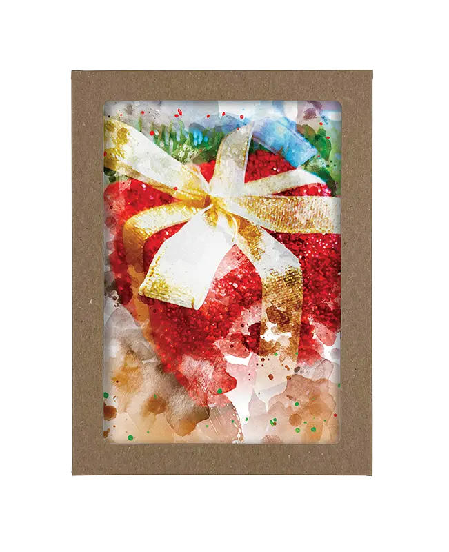 Box Set of Watercolor Christmas Decorations Cards