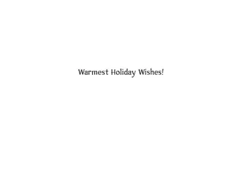 Warmest holiday wishes!