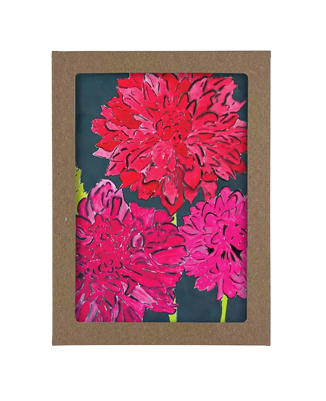 Box of colorful flowers with black backgrounds