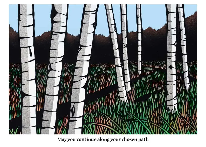 Birch tree forest