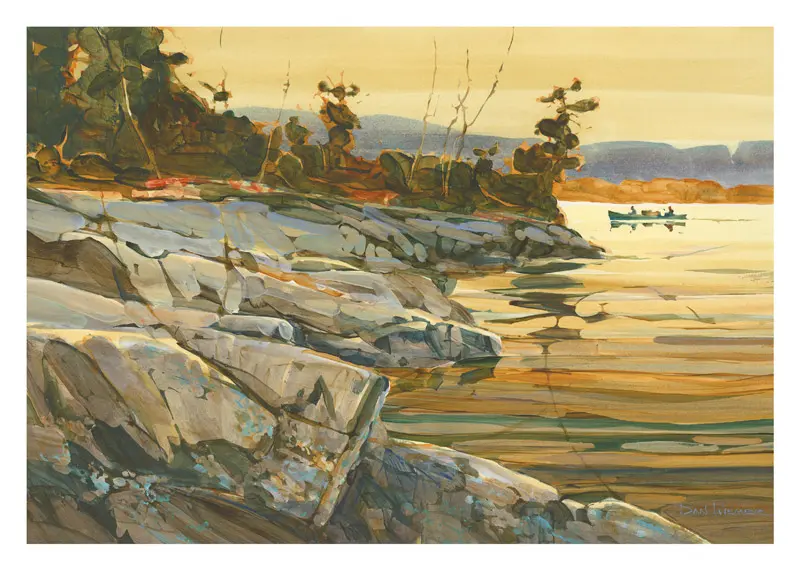 Morning Light on a Rocky Beach by Water