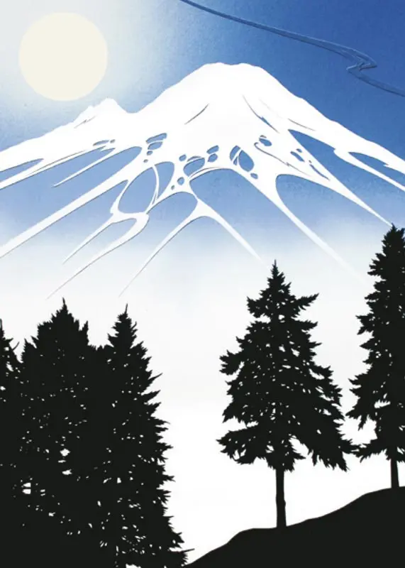 Mountain scape in the middle of the day