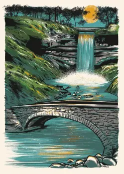 Minnehaha Falls at moonlight