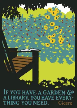 Laura Wilder - If You Have A Garden & Library Quote Card