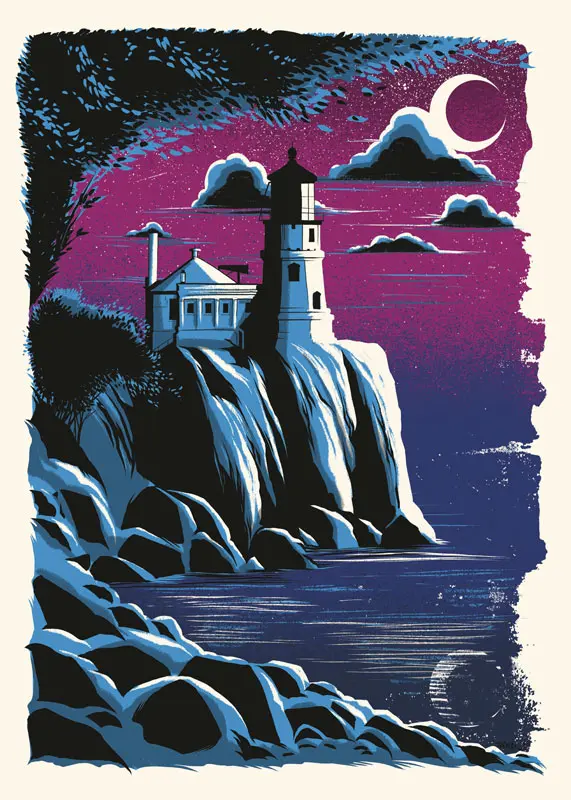 Split Rock Lighthouse black and purple