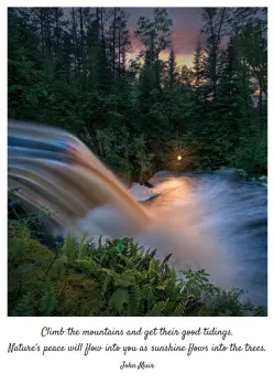 Ravenwood Waterfall with Light