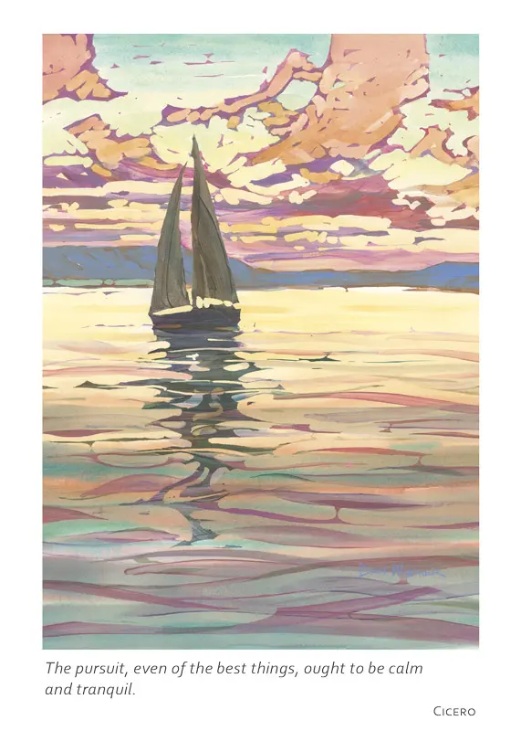 Sailboat on the Water at Sunset 