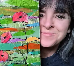 Bebe Keith and One of Her Paintings