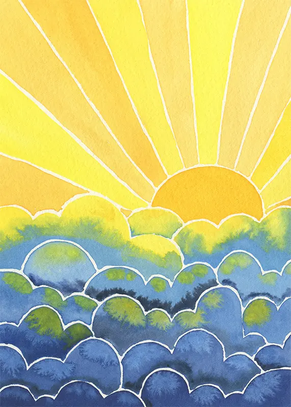 Blue and Yellow Sunset