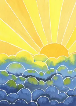 Blue and Yellow Sunset