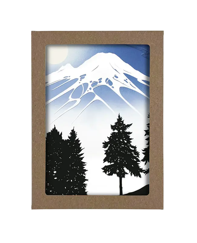 Box of snowy mountain scenes