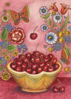 Bowl of Cherries with Cherry on Top
