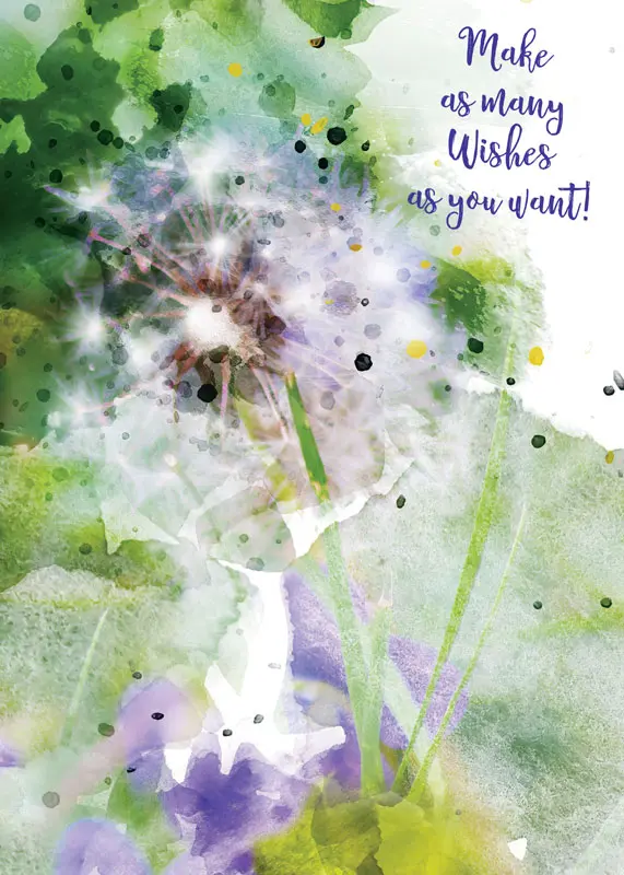 Watercolor of a Wishing Dandelion 