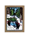 Christmas Box Set of Two Black Bears Getting Their Christmas Tree