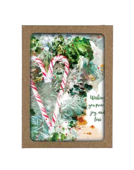 Box Set of Watercolor Candy Cane Cards