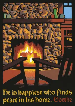 He is happiest who finds peace in his home Quote Card