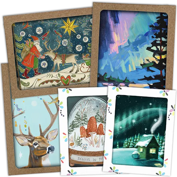 New Holiday Boxed Cards from artist Julie Paschkis, Adam Swanson, Lori Franklin, Fox & Fables, and Studio 8